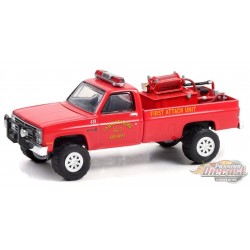 1986 Chevrolet C20 Custom Deluxe - Fire Department First Attack Unit - Fire & Rescue Series 1 - Greenlight 1/64 - 67010 A