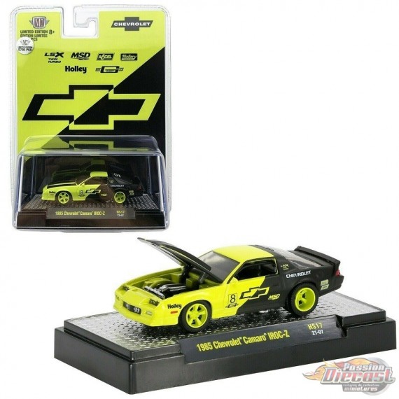 1985 Chevrolet Camaro IROC-Z Edition limitée Noir/Vert - M2 Machine Hobby Exclusive 1:64 - 31500 HS17 - Passion Diecast 