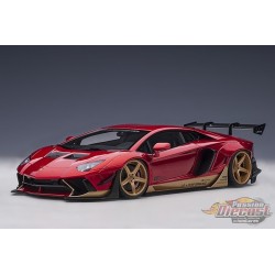 Lamborghini Aventador Liberty Walk LB-WORKS - Hyper Red with gold accents -  Autoart - 79182 - Passion Diecast