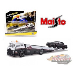 Ramp Truck With 1987 Buick Grand National - Maisto 1:64 Design Elite Transport - 15055-21C -  Passion Diecast 