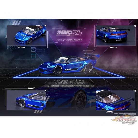 NSX (NA) ROCKET BUNNY V2 AERO Chrome Bleu - INNO 64 - 1/64  - NSXP-BCH - Passion Diecast 