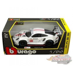 Porsche 911 RSR Blanc - Bburago 1-24 -28013 WH - Passion Diecast 