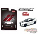 2018 Dodge Charger SRT Hellcat Limited White / Black Racing Stripes - Mijo Exclusive- Greenlight 1/64 - 51425