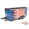 Remorque fermée avec drapeau américain - Auto World 1/18 - AMM1266