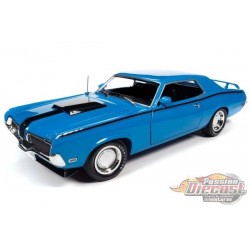 1970 Mercury Cougar Hardtop (MCACN) Competition Blue - Auto World / American Muscle 1/18 - AMM1253