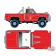 1976 Chevrolet Scottsdale 4x4 Fire Truck - Chief High Flame - M2 Machine Hobby Exclusive 1:64 - 31500-MJS35 - Passion Diecast 