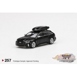 Audi RS6 Avant avec coffre de toit - Mythos Black - MiJo Exclusives - MINI GT 1:64 - MGT00257 - Passion Diecast 