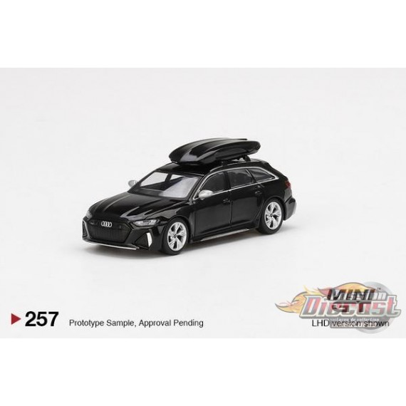 Audi RS6 Avant avec coffre de toit - Mythos Black - MiJo Exclusives - MINI GT 1:64 - MGT00257 - Passion Diecast 