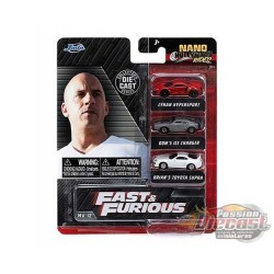 Fast & Furious  - set of 3 Hollywood Rides -  Jada Nano - 32482 - Passion Diecast
