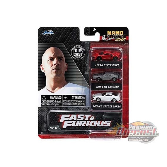 Fast & Furious  - set of 3 Hollywood Rides -  Jada Nano - 32482 - Passion Diecast