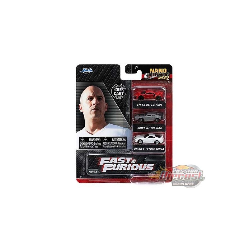 Fast & Furious - set of 3 Hollywood Rides - Jada Nano - 32482 - Passion  Diecast