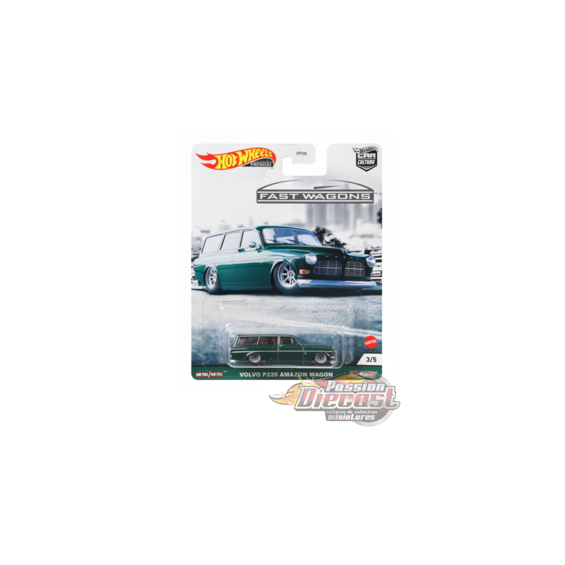 3 Hot Wheels Car Culture Fast Wagons VOLVO P220 Amazon Wagon Green 2021 VHTF for sale online