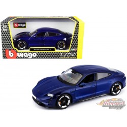 Porsche Taycan Bleu - Bburago 1-24 -18-21098 BL - Passion Diecast 