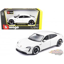 Porsche Taycan Blanc - Bburago 1-24 - 18-21098 WH - Passion Diecast 