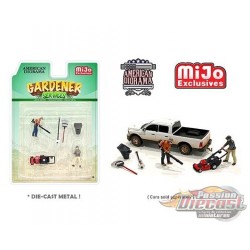 Ensemble de jardinier figurines Ensemble 6 pièces en métal - American Diorama 1-64 - 76474 MJ