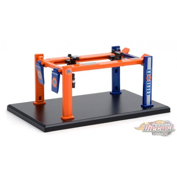Four-Post Lifts - Union 76 -  Auto Body Shop Serie 2- Greenlight 1/64 - 16120 C - Passion Diecast