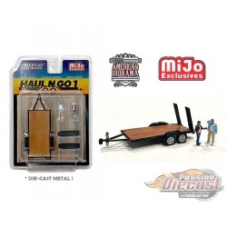 Ensemble de remorques Haul N Go 1 avec 2 figurines- American Diorama 1-64 - 38377 MJ  - Passion Diecast