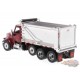 Peterbilt 567 Dump Truck Tandem with Pusher Axle Red -  Diecast Master  1/50 -  71077 - Passion Diecast