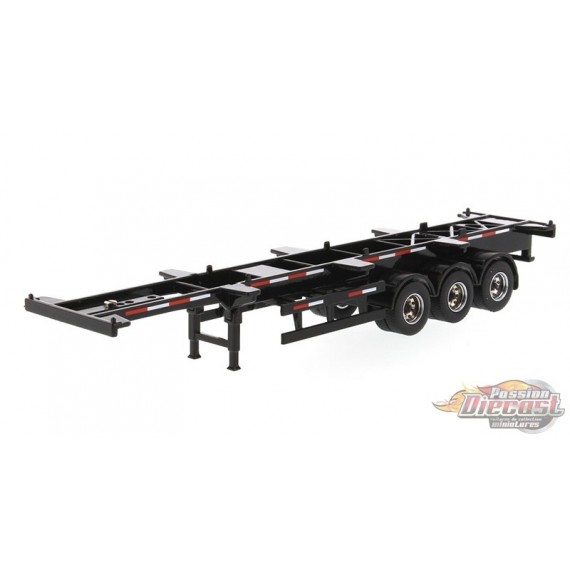 40' Skeleton Container Trailer - Noir - Diecast Master 1/50 - 91024 - Passion Diecast