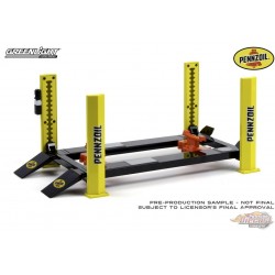 Lift  à quatre  poteau - Pennzoil - Greenlight -  1/18 13619  Passion Diecast 