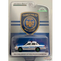 1994 Ford Crown Vic Police Interceptor - New York City Transit Police Ceremonial Unit - GREENMACHINE 1/64 Exclusive - 30160GR