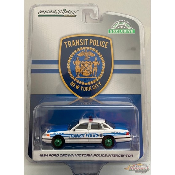 1994 Ford Crown Vic Police Interceptor - New York City Transit Police Ceremonial Unit - GREENMACHINE 1/64 Exclusive - 30160GR
