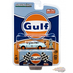 2021 Ford Mustang Mach 1 " GULF " w/ Driver Figure  - greenlight 1/64 - MiJo Exclusives - 51377 - Passion Diecast