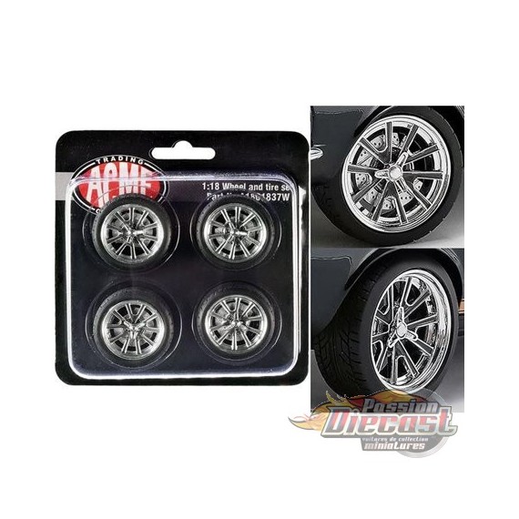 Street Fighter G-Force Wheel & Tire Set -  Acme 1/18 -  A1801837 W - Passion Diecast