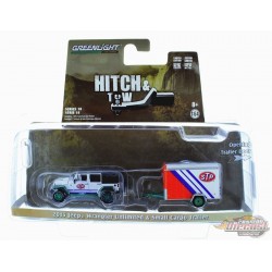 Jeep Wrangler 2015 Unlimited avec remorque STP utilitaire  Hitch & Tow Series 18 GREENMACHINE 1-64 32180 BGR Passion Diecast