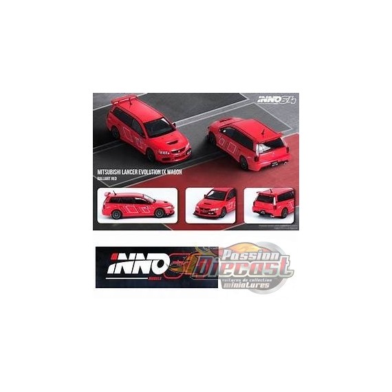 2005 Mitsubishi Lancer Evolution IX Wagon Ralliart Red  - INNO 64 - 1/64  - IN64-EVO9W-RARE-  Passion Diecast 