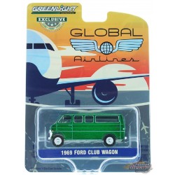 1969 Ford Club Wagon - Global Airlines -  (Hobby Exclusive) 1/64 Greenlight - 30129