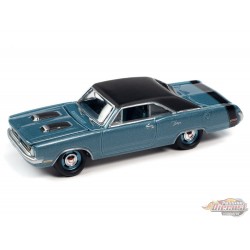 1970 Dodge Dart Swinger Poly bleu clair avec toit noir - Muscle Car USA  Johnny Lightning 1:64 - JLSP176 B   JLMC027