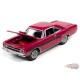 1970 Plymouth GTX Moulin Rouge with Black Dual Side Stripes - Muscle Car USA Johnny Lightning 1:64 - JLSP177 A   JLMC027