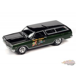 1965 Chevrolet Chevelle Wagon Green Metallic Gloss Black  - Muscle Car USA Johnny Lightning 1:64 - JLSP173 A   JLMC027