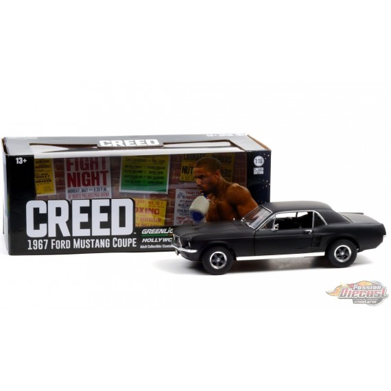 1967 Ford Mustang Coupe  - Adonis Creed's - Greenlight 1/18  - Matte Black - 13611