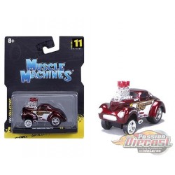 1941 Willys Coupe Gasser - Maisto  Muscle Machines 1/64 - 15549 RD - Passion Diecast 