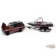 1969 International Scout II in Red and Black with Malibu Boat and Trailer - Johnny Lightning  1:64 - JLBT015 JLSP205-A
