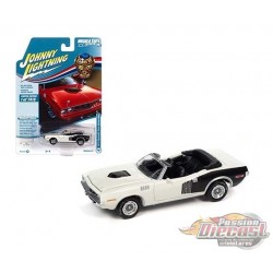 1971 Plymouth Cuda Convertible White - Muscle Car USA Johnny Lightning 1:64 - JLSP153 A   JLMC026