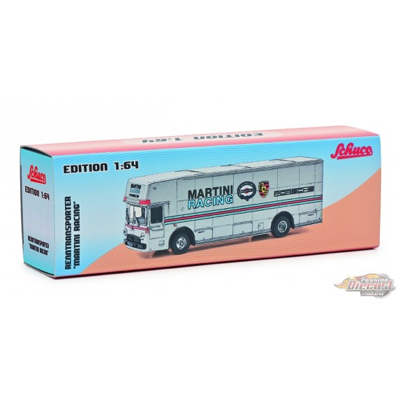 Mercedes-Benz Car Transporter -  Porsche Martini Racing  - Schuco 1:64 -  452027401 -  Passion Diecast 