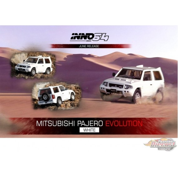 Mitsubishi Pajero Evolution Blanc  - INNO 64 - 1/64  - IN64-EVOP-PH - Passion Diecast 