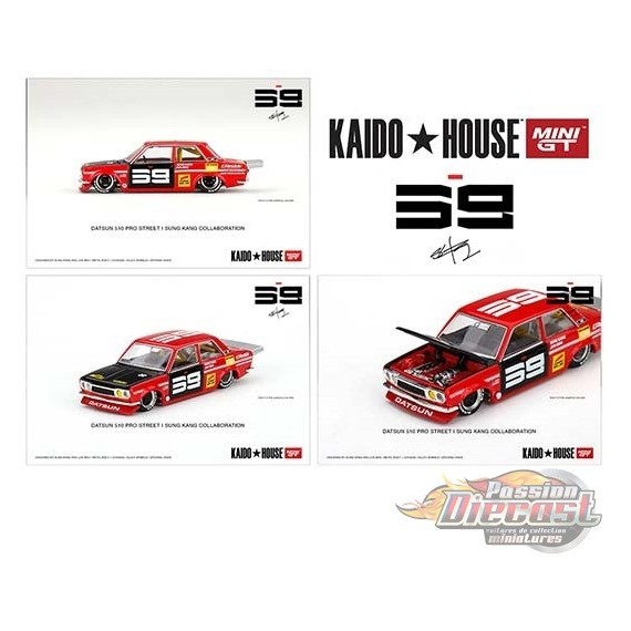 KaidoHouse Datsun 510 Pro Street SK510 Rouge - Mini GT - Mijo Exclusives -1/64 - KHMG003 - Passion Diecast 
