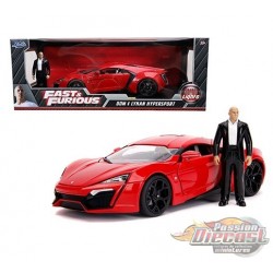 Fast & Furious Lykan Hypersport with Dom Figure & Working Lights  -  Jada 1/18 -  31140 Passion Diecast 