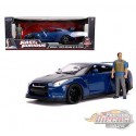 Fast & Furious 2009 Nissan GT-R (R35) With Brian Figure & Working Lights  -  Jada 1/18 -  31142