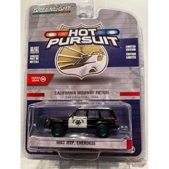 1993 Jeep Cherokee California Highway Patrol -  Hot Pursuit Series 38 -  1-64 GREENMACHINE - 42960 BGR