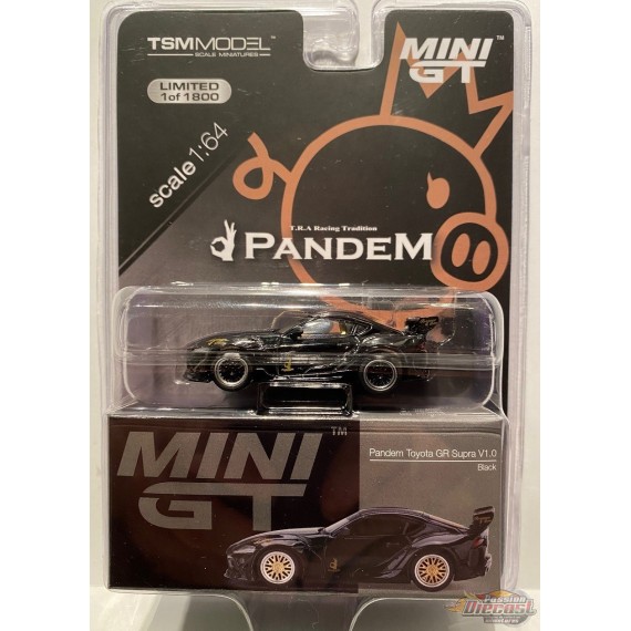 Pandem Toyota GR Supra V1.0 Black-  MINI GT CHASE CAR 1:64 - Mijo Exclusive - MGT00219GR
