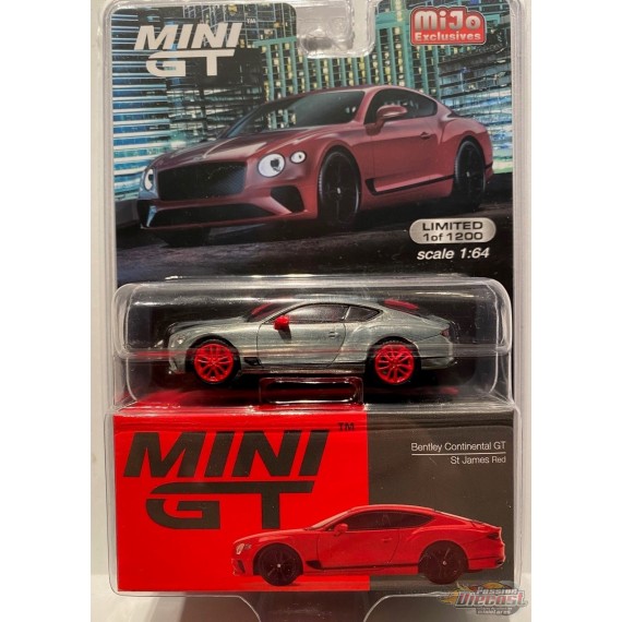 Bentley Continental GT St. James Red -  MINI GT CHASE CAR 1:64 - Mijo Exclusive - MGT00216GR