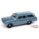 1963 Chevy II Nova Station Wagon Bleu argent  - Auto World 1/64 -  AWSP083 B