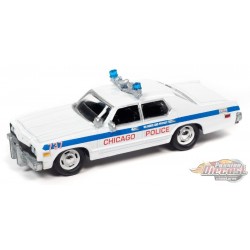 Blues Brothers - Chicago Police 1975 Dodge Monaco en blanc et bleu - Johnny Lightning 1/64 - JLSP216 -  Passion Diecast 