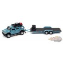 2004 Hummer H2 Ocean Blue with Open Trailer - Truck&Trailers - Johnny Lightning  1:64 - JLSP200 B C