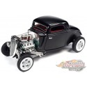 1934 Ford 3 Window Coupe High Boy Hot Rod Satin Black -  Auto World - 1/18 -  AW292